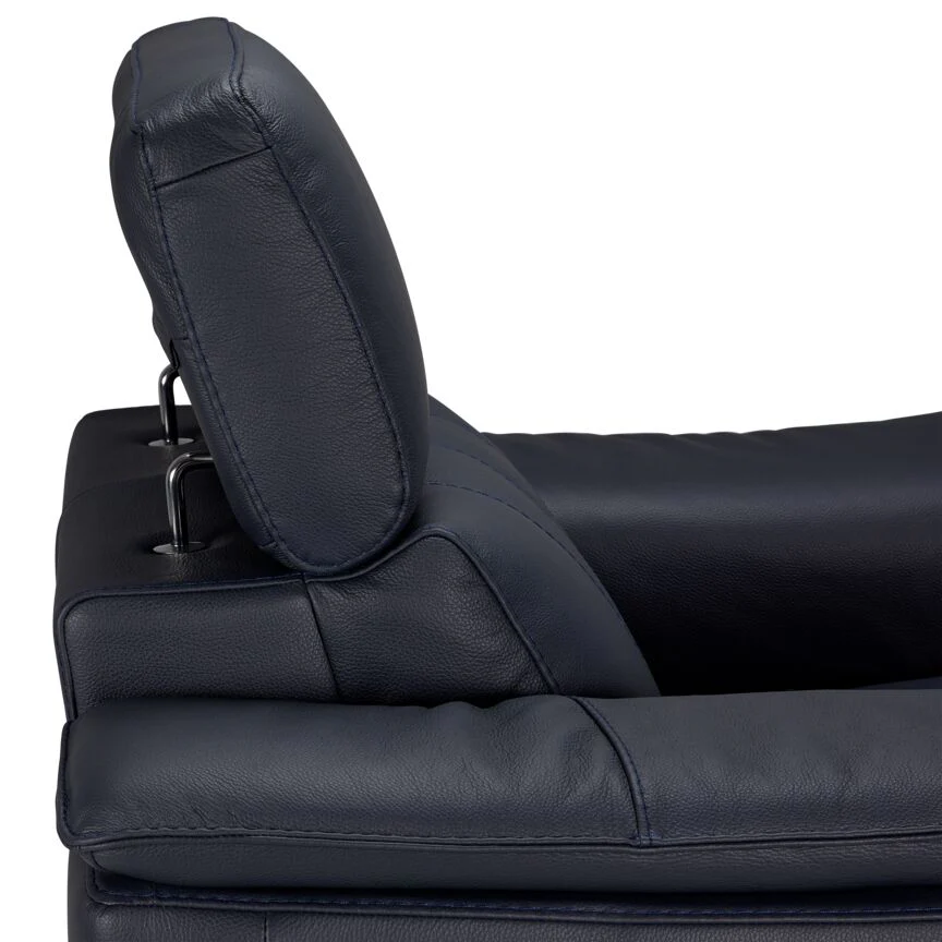 Orlando-Ray Leather Chair-Blue - Image 5